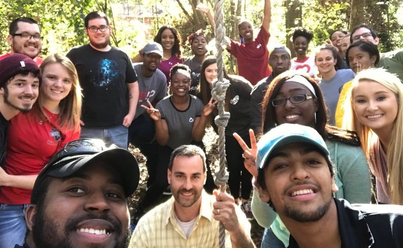 Dr. Tost's PSYC 4900 class visits the rope course.